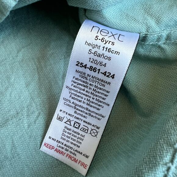 Next Alligator Mandarin Collar Shirt 5-6 - Picture 7 of 8